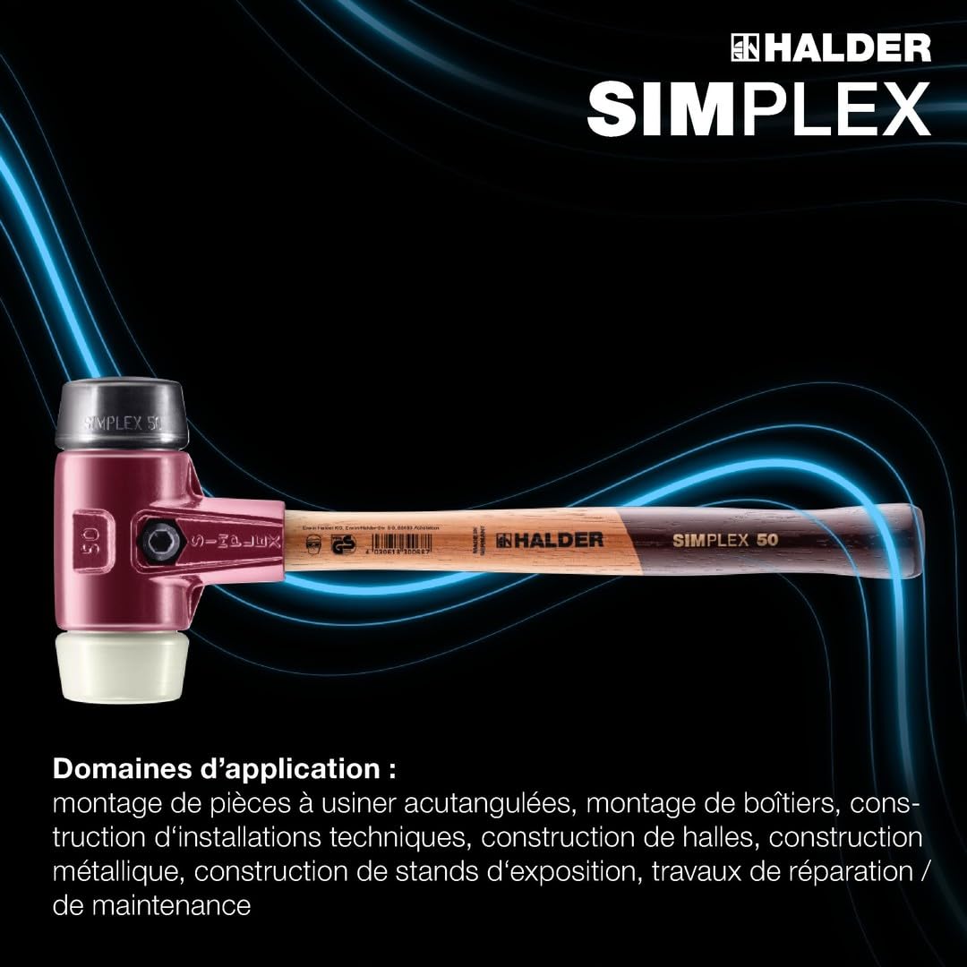 HALDER Simplex EH 3028 — Maillet Caoutchouc/Nylon 30 mm – Image 5