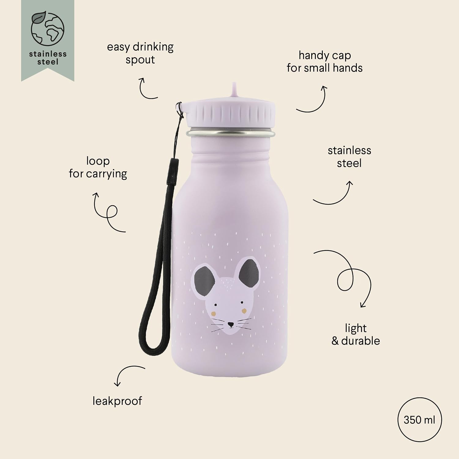 TRIXIE — Bouteille d’eau enfant inox 350 ml – Image 13