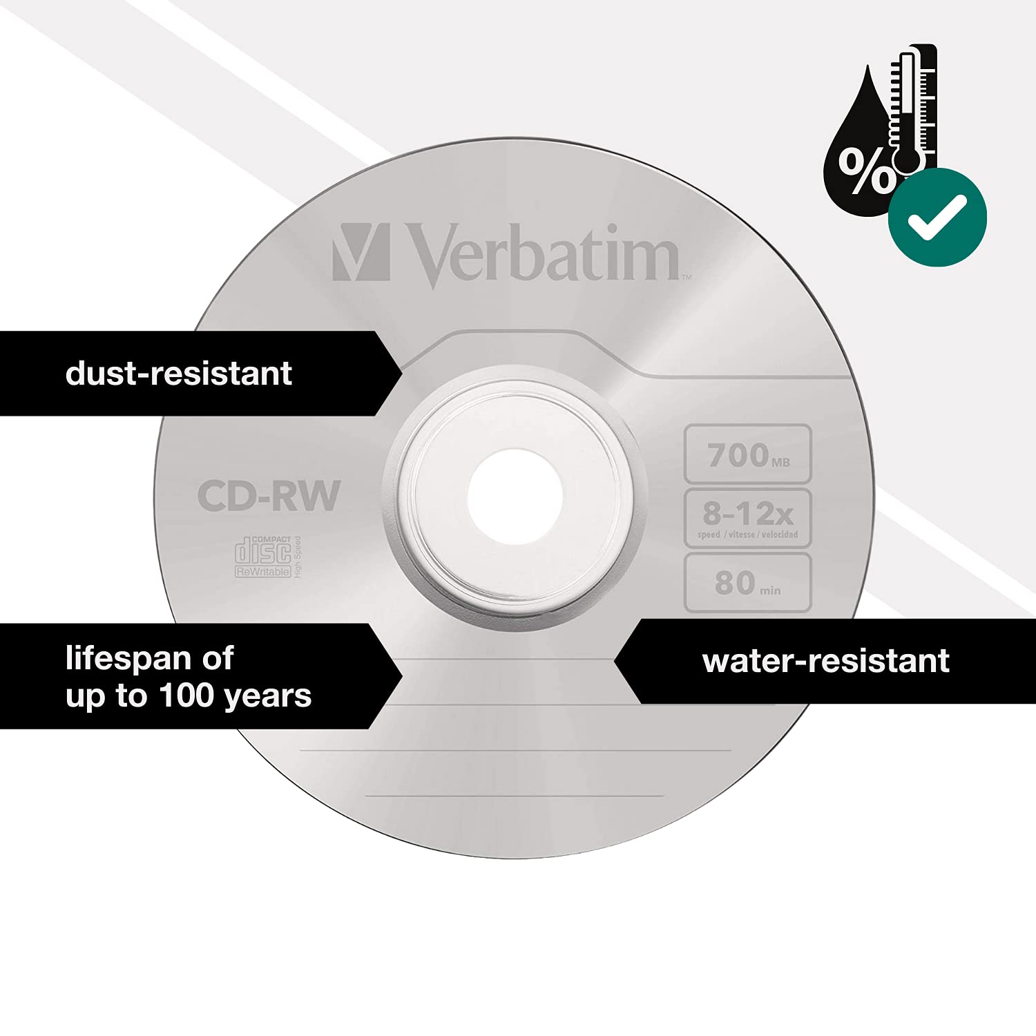 VERBATIM — Lot de 10 CD-RW 12x – Image 5
