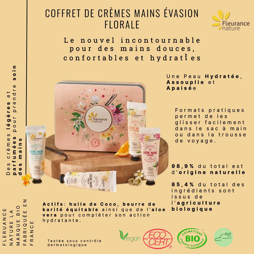 FLEURANCE NATURE — Coffret Crèmes Mains Bio 4x30ml – Image 35