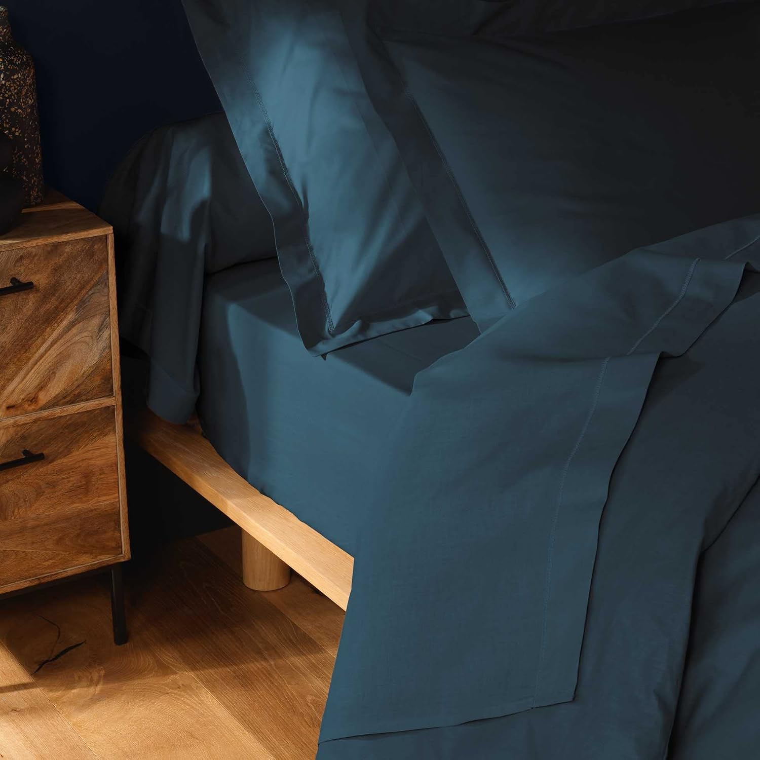 DOUCEUR D'INTÉRIEUR — Taie d'oreiller Lina 63 x 63 cm Bleu – Image 5