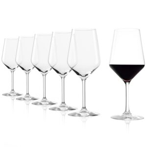 Stölzle Lausitz Verres à Vin Rouge Revolution Lot de 6, 490 ml – Verres en Cristal de Haute Qualité pour Vin Rouge – Design Élégant pour Maximiser les Arômes – Lave-vaisselle et Résistant aux Chocs