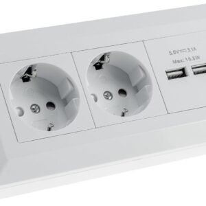 CHILITEC — Bloc multiprise d'angle 2 prises USB-A blanc