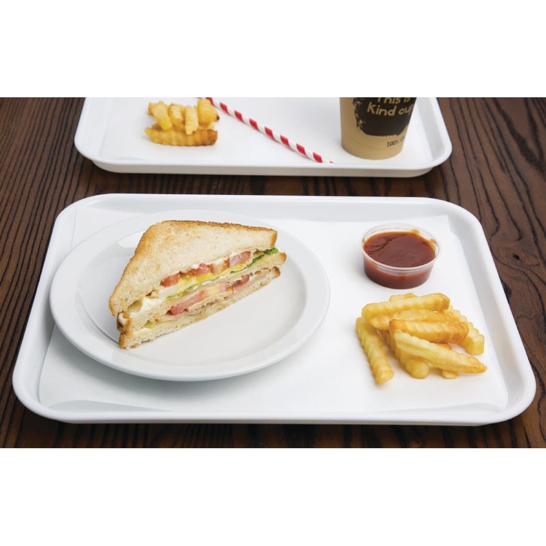 OLYMPIA — Plateau de service rectangulaire blanc 345 x 265 mm – Image 2