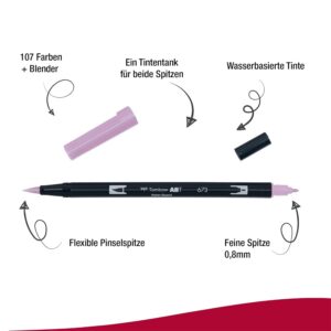 Alternative view of TOMBOW ABT-673 — Feutre pinceau à 2 pointes Orchidée