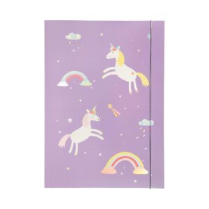 FOLIA — Chemise à rabats A3 Magic Unicorns en carton solide