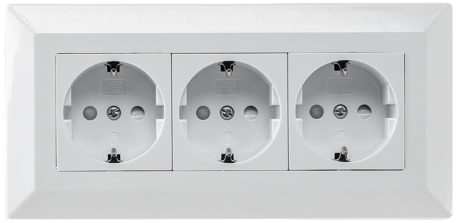 DELPHI — Base de prise 3 voies blanc 250 V/16 A – Image 2