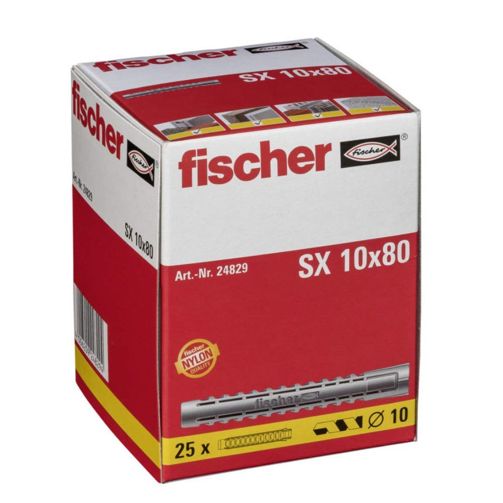 fischer - Cheville en nylon multi-matériaux SX 10x80 / boîte de 25