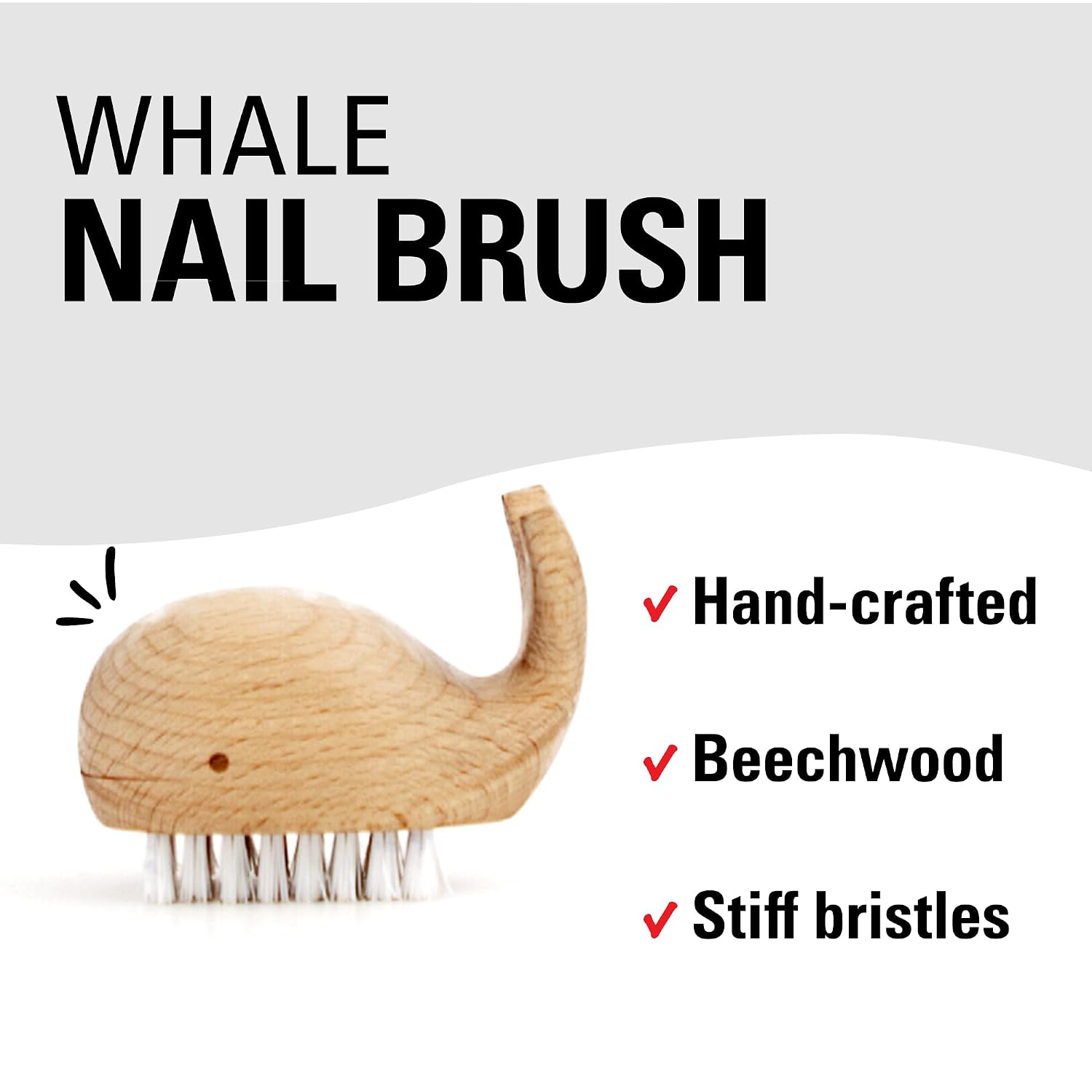 KIKKERLAND — Brosse à Ongles Baleine en Bois – Image 7