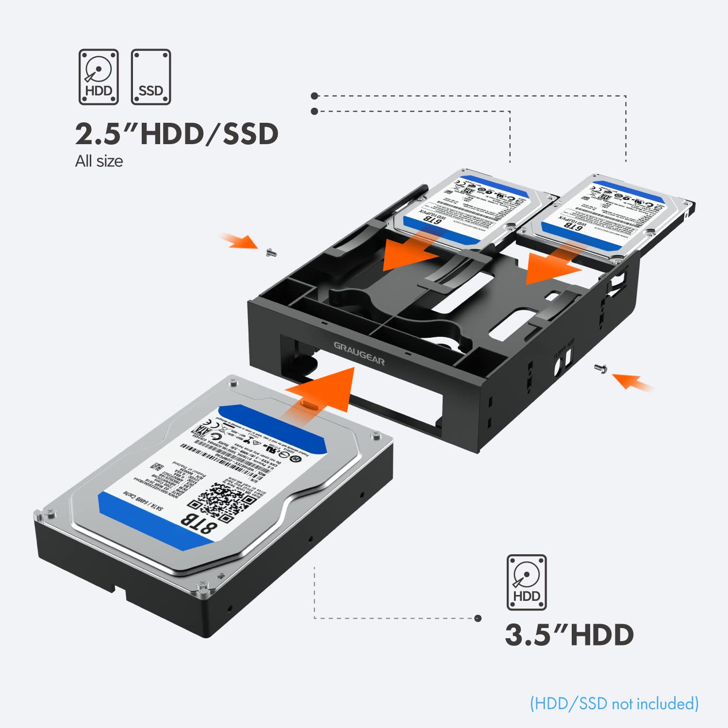 GRAUGEAR G-CV-235T525 — Cadre de montage 2x2,5" + 1x3,5 – Image 16
