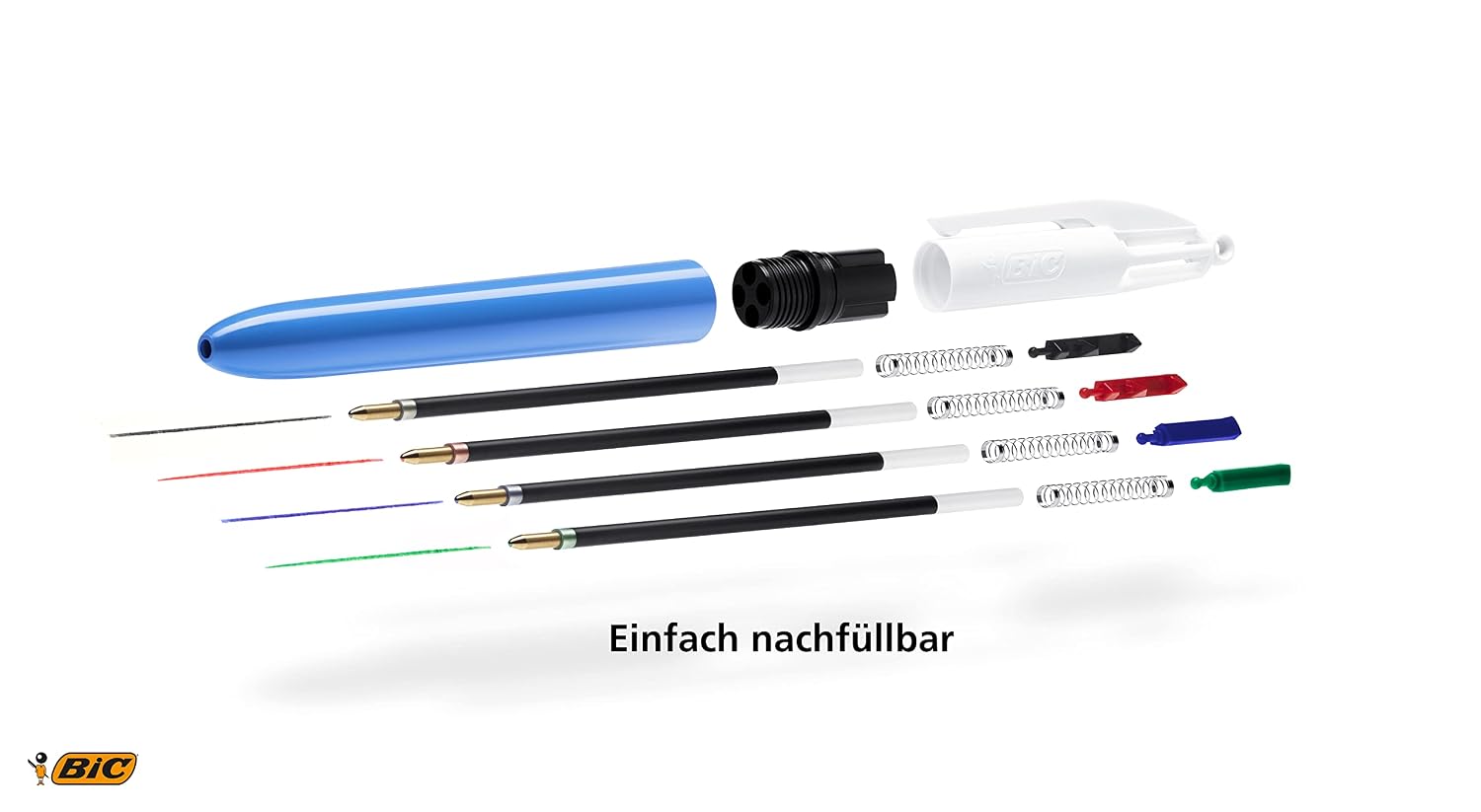 BIC 4 Couleurs - Recharges pour Stylo-Bille - Pointe Moyenne (1,0 mm) – Encre Rouge, Lot Economique de 50 – Image 3