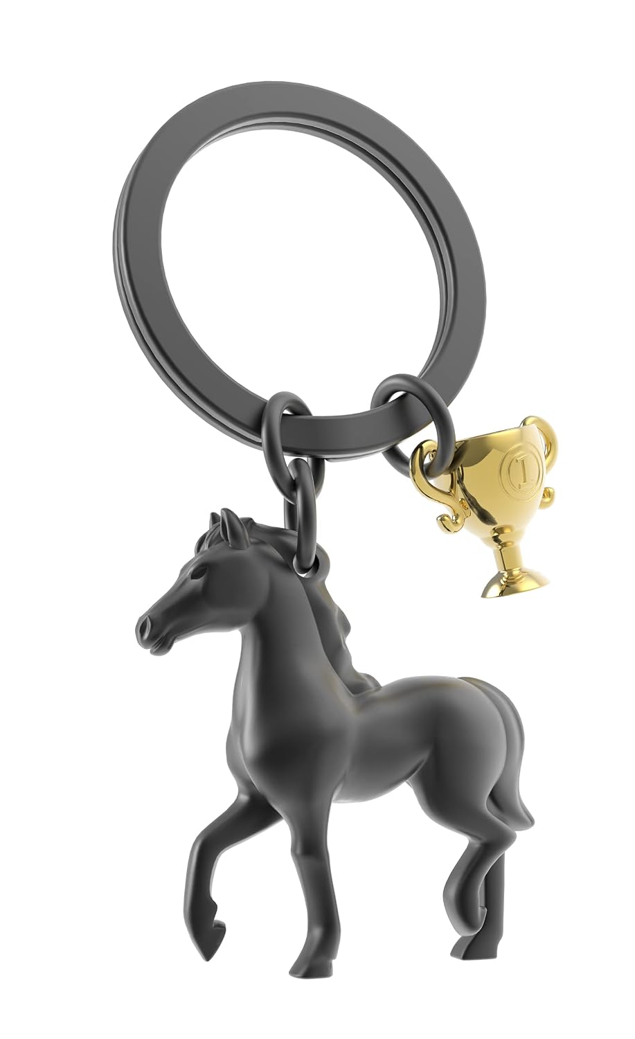 METALMORPHOSE — Porte-clés Cheval noir et trophée doré – Image 9