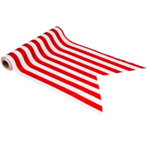 ARTIFETES — Chemin de table pirate rouge/blanc 28 cm x 5 m