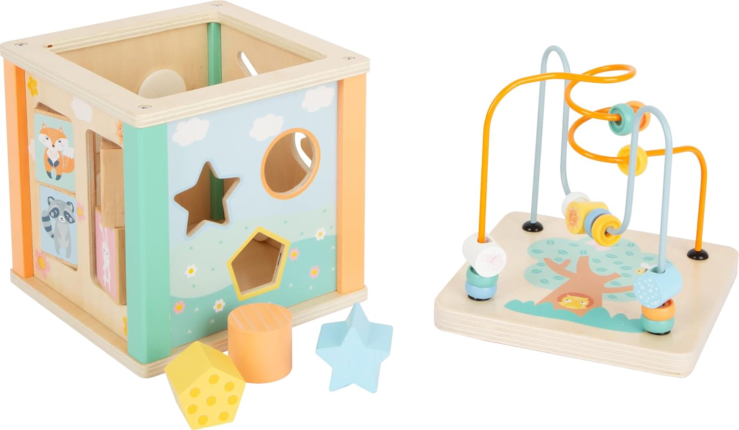 SMALL FOOT — Cube de motricité en bois pastel – Image 6