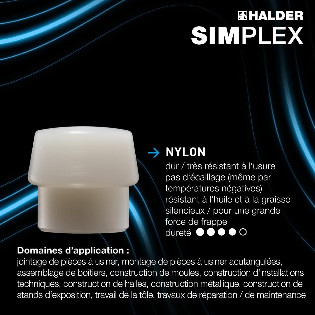 HALDER Simplex EH 3028 — Maillet Caoutchouc/Nylon 30 mm – Image 7