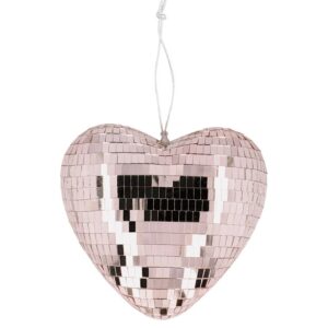 BOLAND — Sphère disco cœur brillant 19 cm or rose