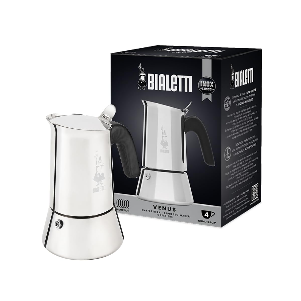 BIALETTI Venus — Cafetière Italienne Induction 4 Tasses 170ml