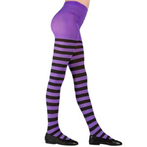 W WIDMANN MILANO — Collants rayés enfant violet/noir 7-10 ans