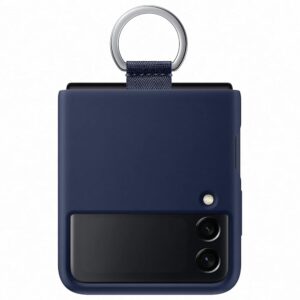 SAMSUNG — Coque Silicone avec anneau pour Galaxy Z Flip3 Bleu