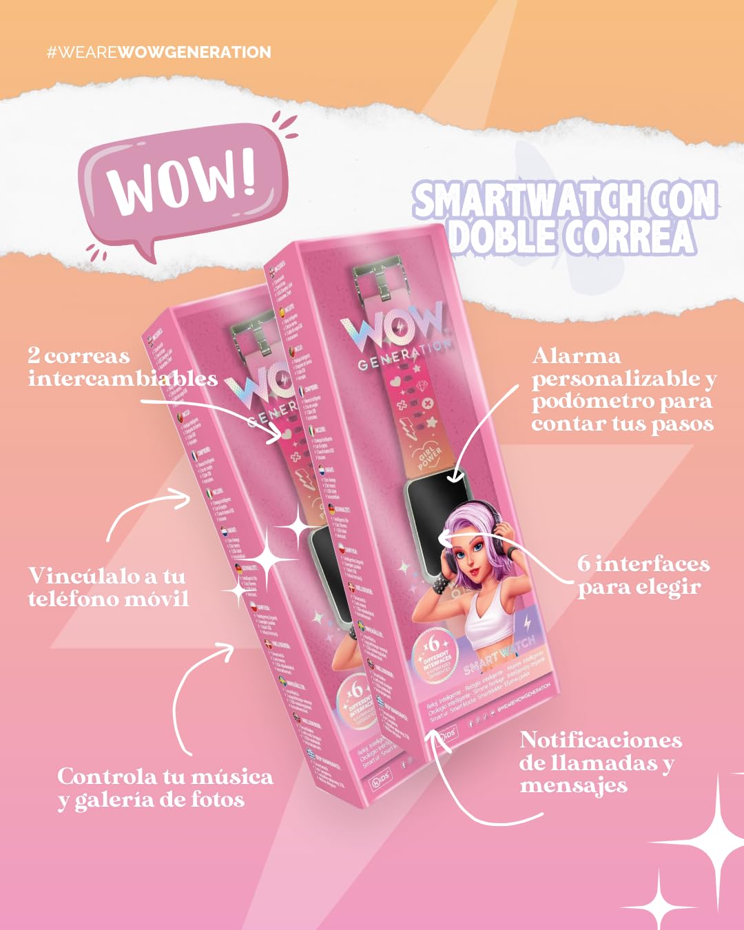 WOW GENERATION — Montre connectée avec double sangle – Image 5