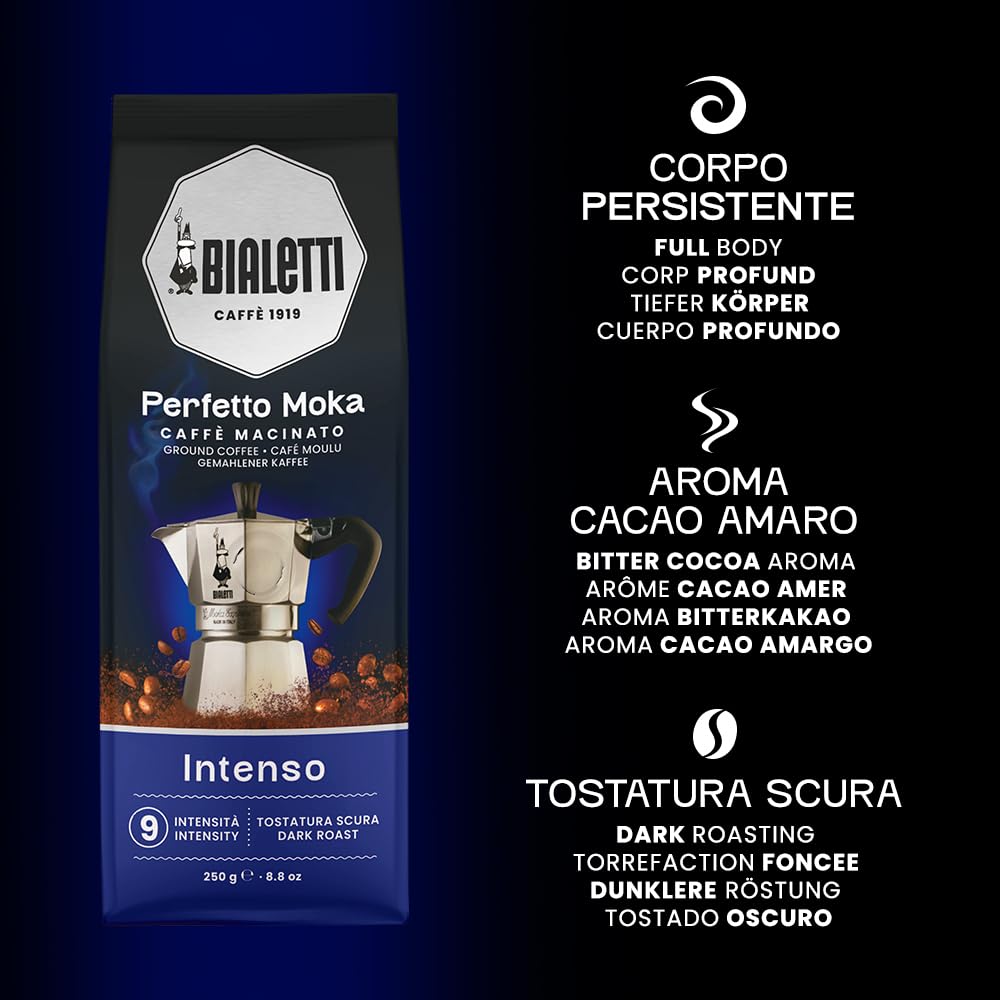 BIALETTI Perfetto Moka — Café moulu Intenso 250g – Image 3