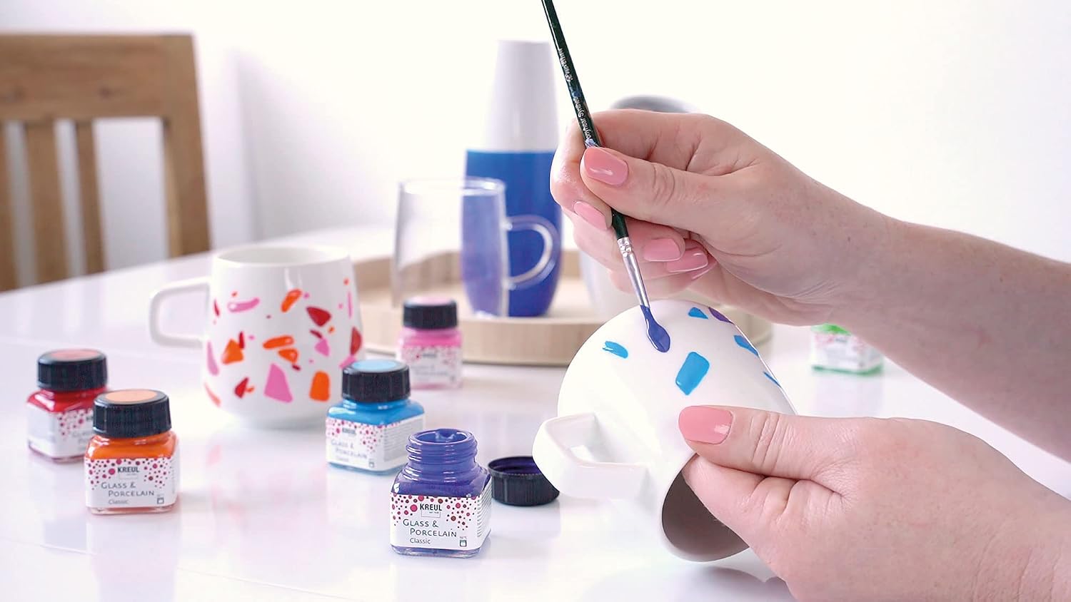 KREUL Glass & Porcelain — Set de 6 Peintures 20 ml + Pinceau – Image 3