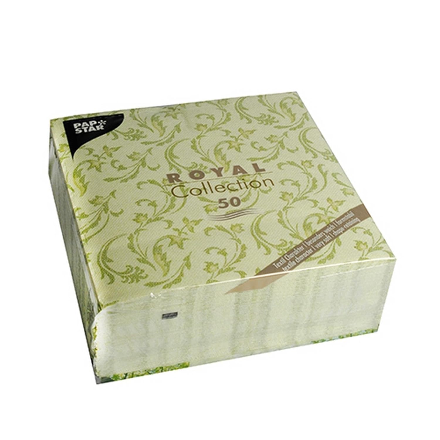 PAPSTAR Royal Collection — Lot de 50 serviettes vert olive 40x40 cm