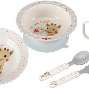 Alternative view of SOPHIE LA GIRAFE — Coffret repas bébé en mélamine 5 pièces