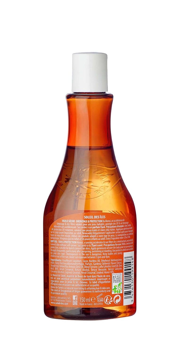 Soleil des Îles | Huile sèche - Bronzage et Protection - SPF 20 - Parfums Fleurs de Tiaré - Fabriqué en France – Image 2