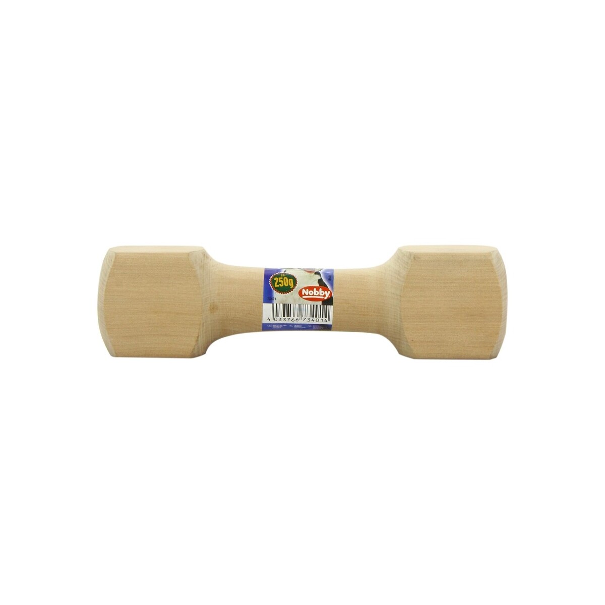 NOBBY — Jouet haltère en bois pour chien 250 g