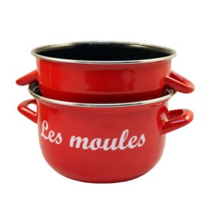 BAUMALU — Marmite à Moules 18 cm Rouge Induction