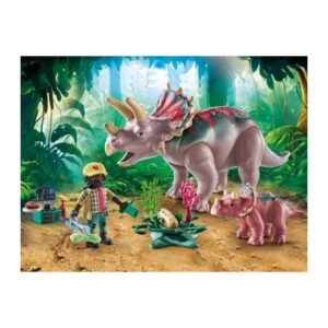 Alternative view of PLAYMOBIL — Triceratops avec bébé et exploratrice