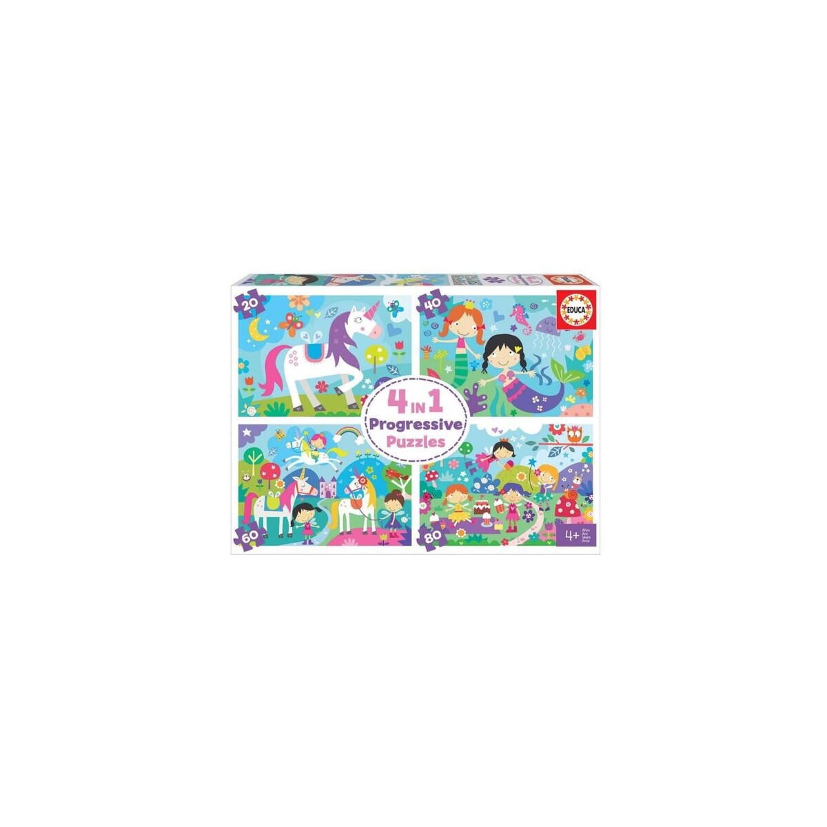 EDUCA — Puzzle progressif 4 en 1 20, 40, 60 et 80 pièces