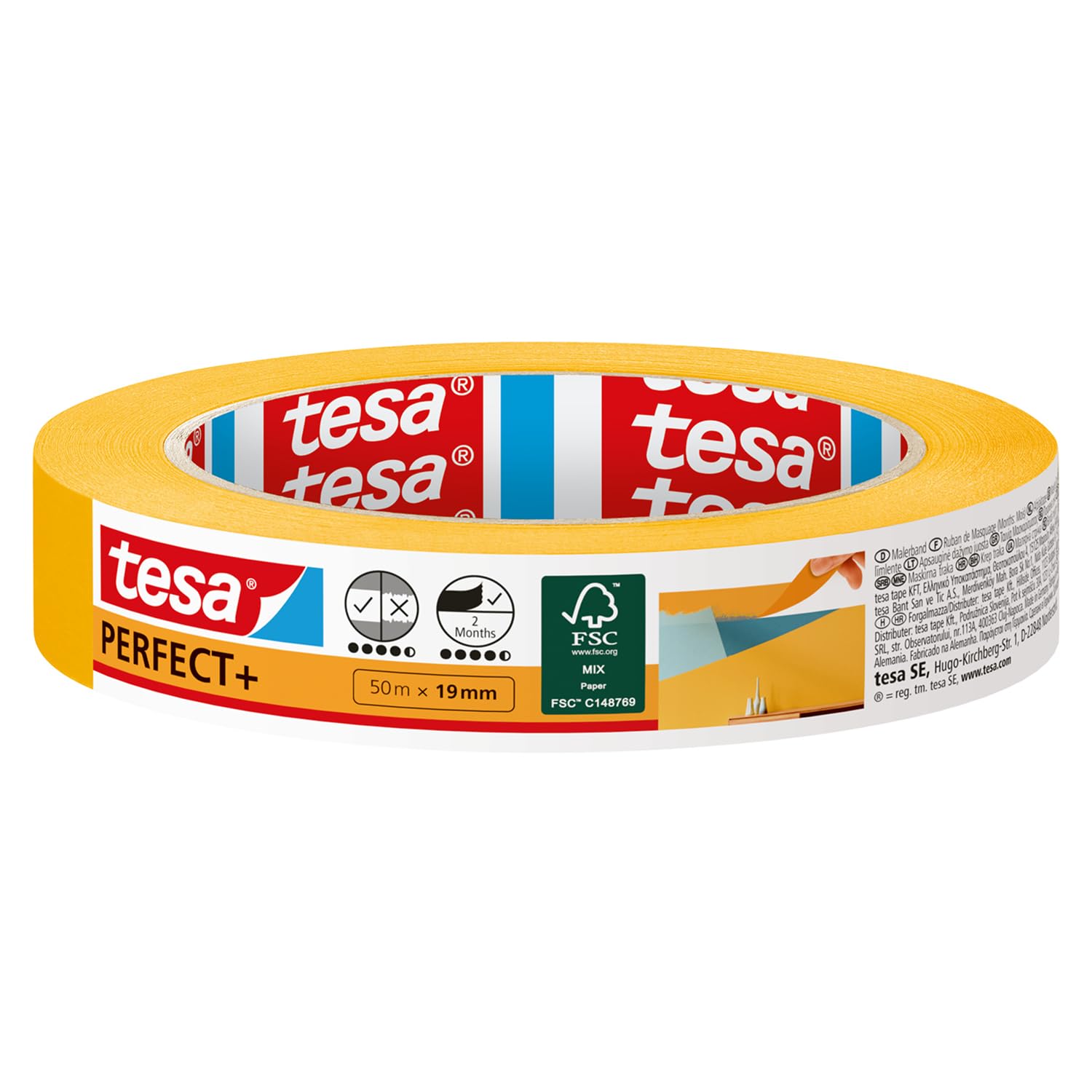 TESA Perfect+ — Ruban de masquage washi 50 m x 19 mm