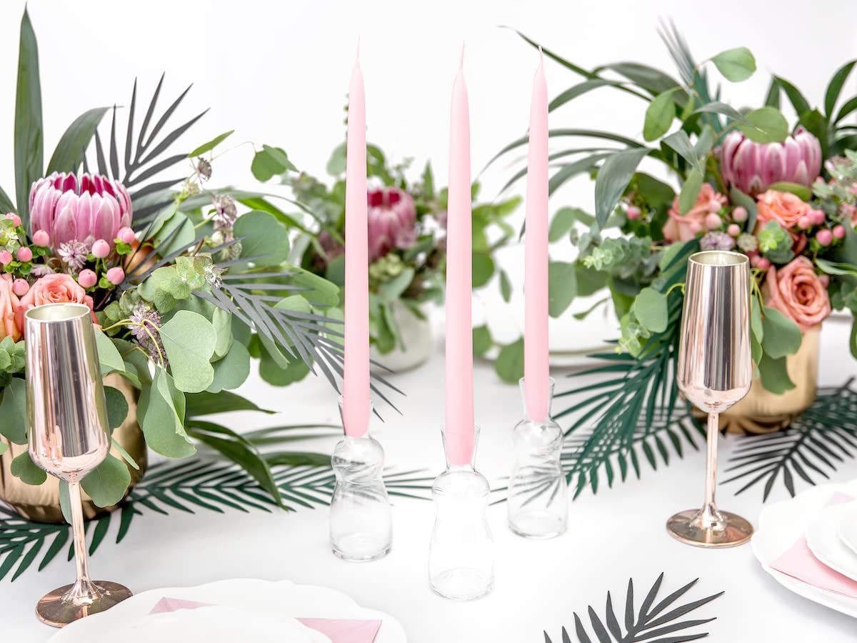 PARTYDECO — Lot de 10 bougies de table rose clair 24 cm – Image 9