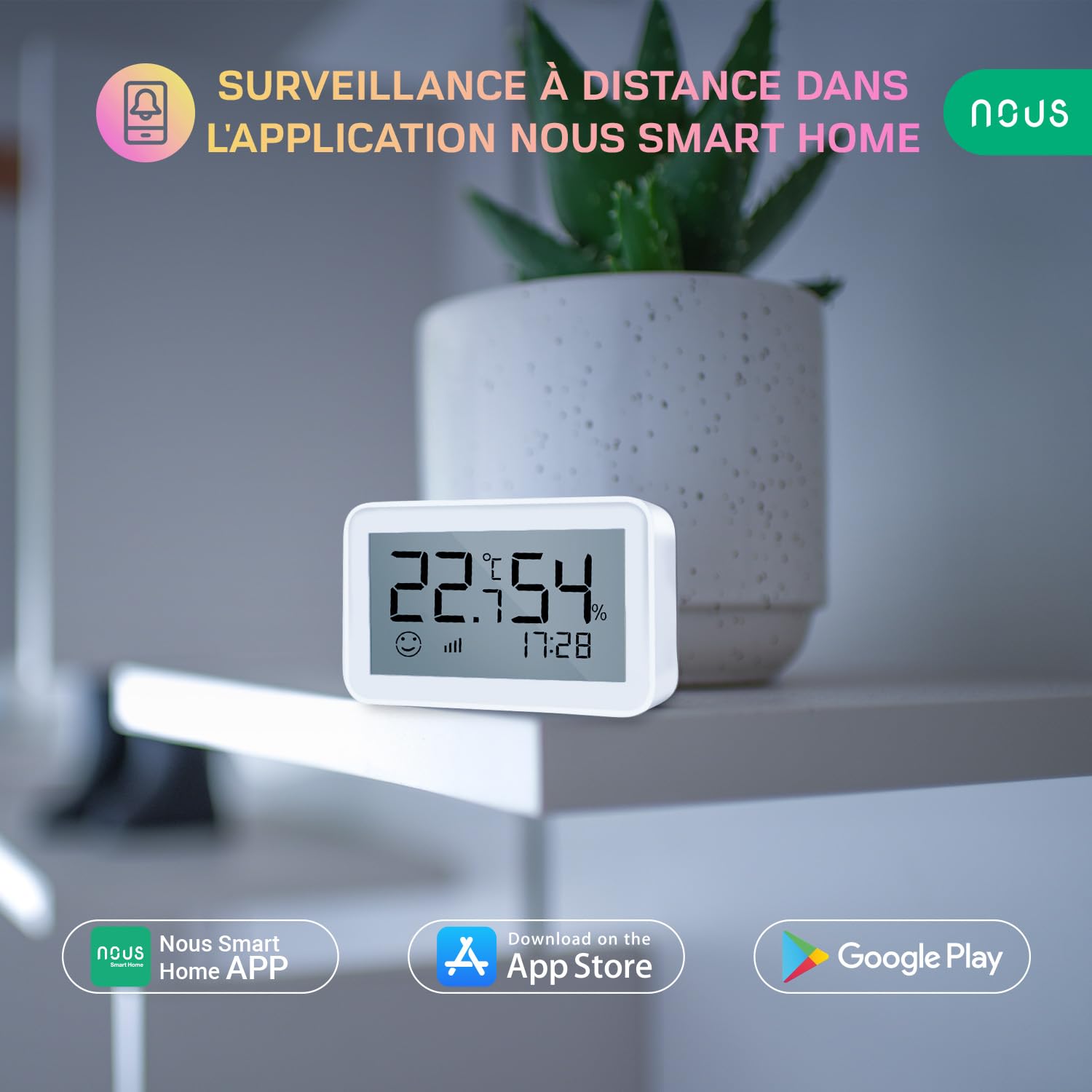 NOUS E6 — Thermomètre et Hygromètre Connecté ZigBee – Image 3