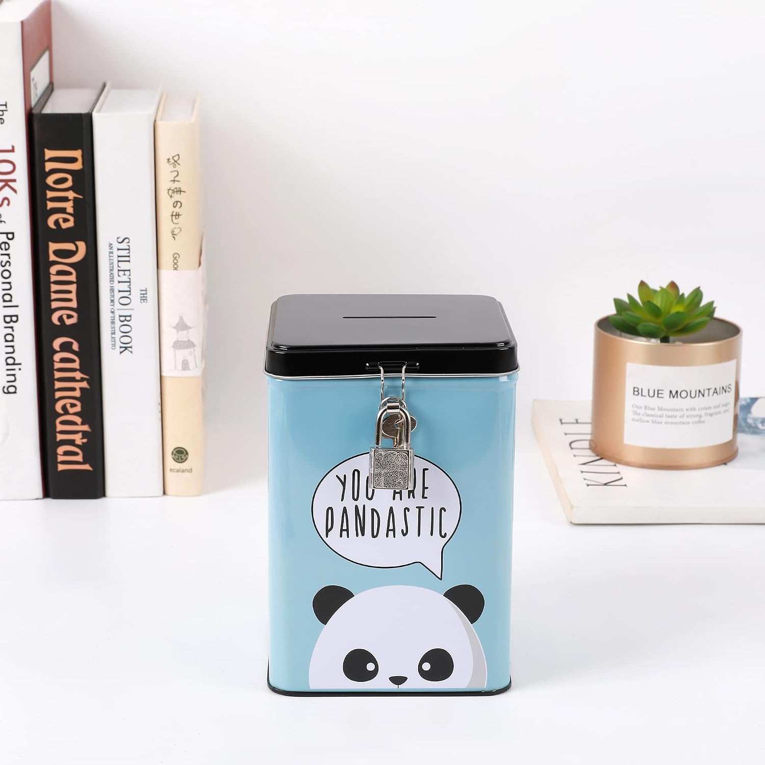 I-TOTAL — Tirelire en métal avec cadenas Panda – Image 4