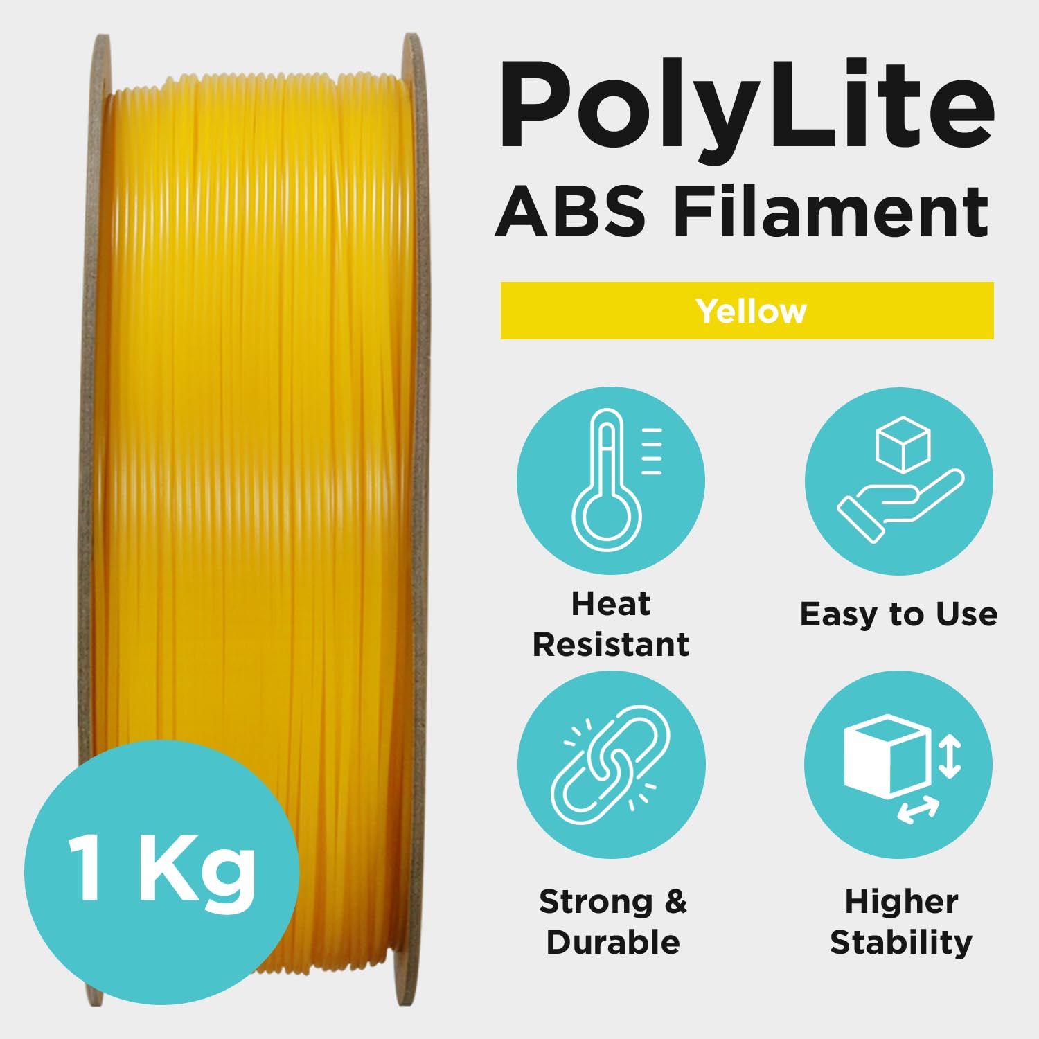 POLYMAKER PolyLite — Filament ABS 1,75 mm 1kg Jaune – Image 4