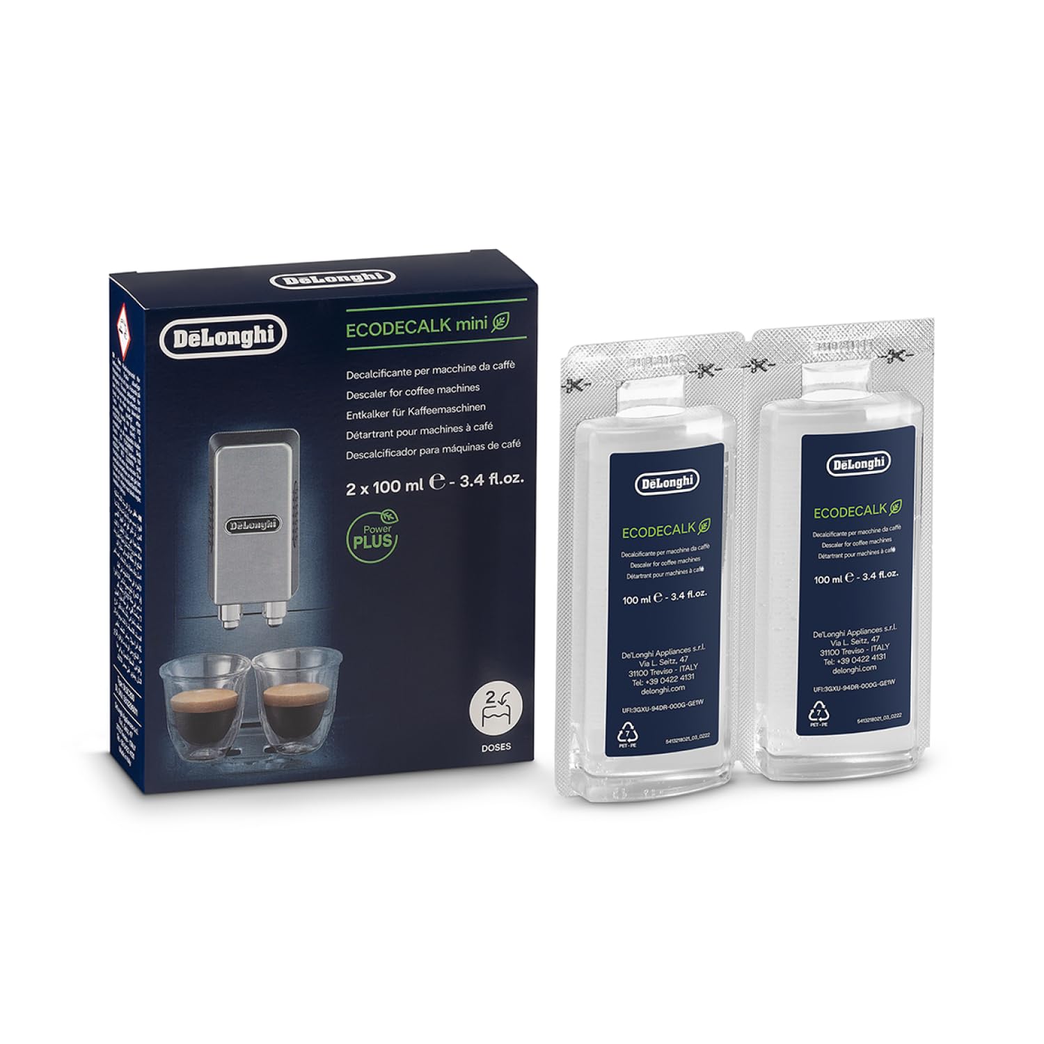 De'Longhi EcoDecalk Mini DLSC200, Anticalcaire, Nokalk pour Machine a Café, 2 x 100 ml, Marron – Image 12