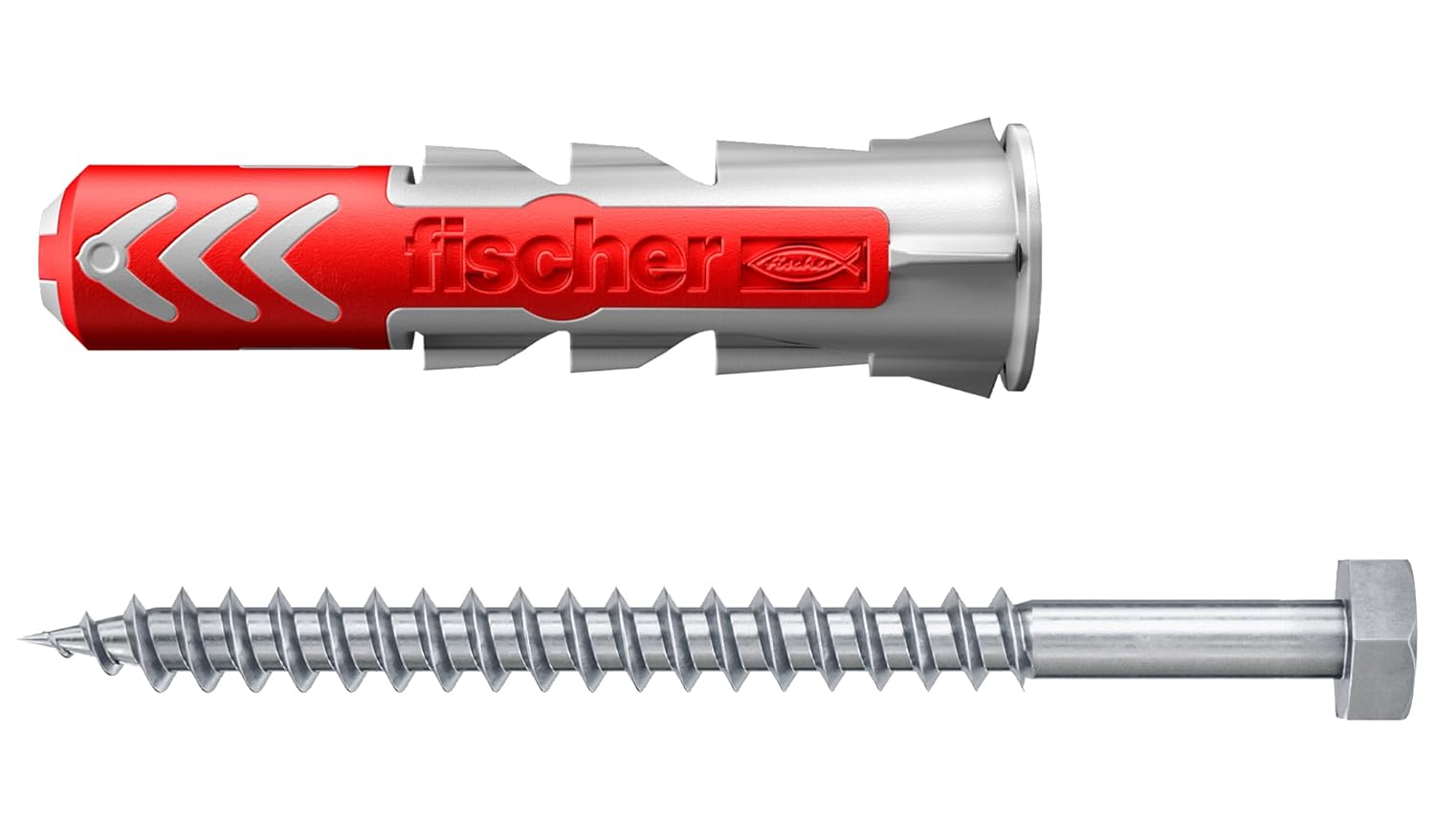 fischer - Cheville bi-matière et multi-matériaux DUOPOWER avec vis/Boîte de 10 Gris/Rouge (ø x l) 12 x 60 mm – Image 3