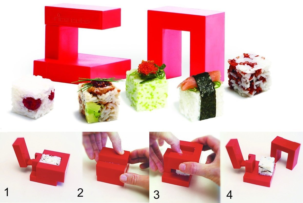 CHEVALIERDIFFUSION Rice Cube — Moule à Sushis Carré Rouge