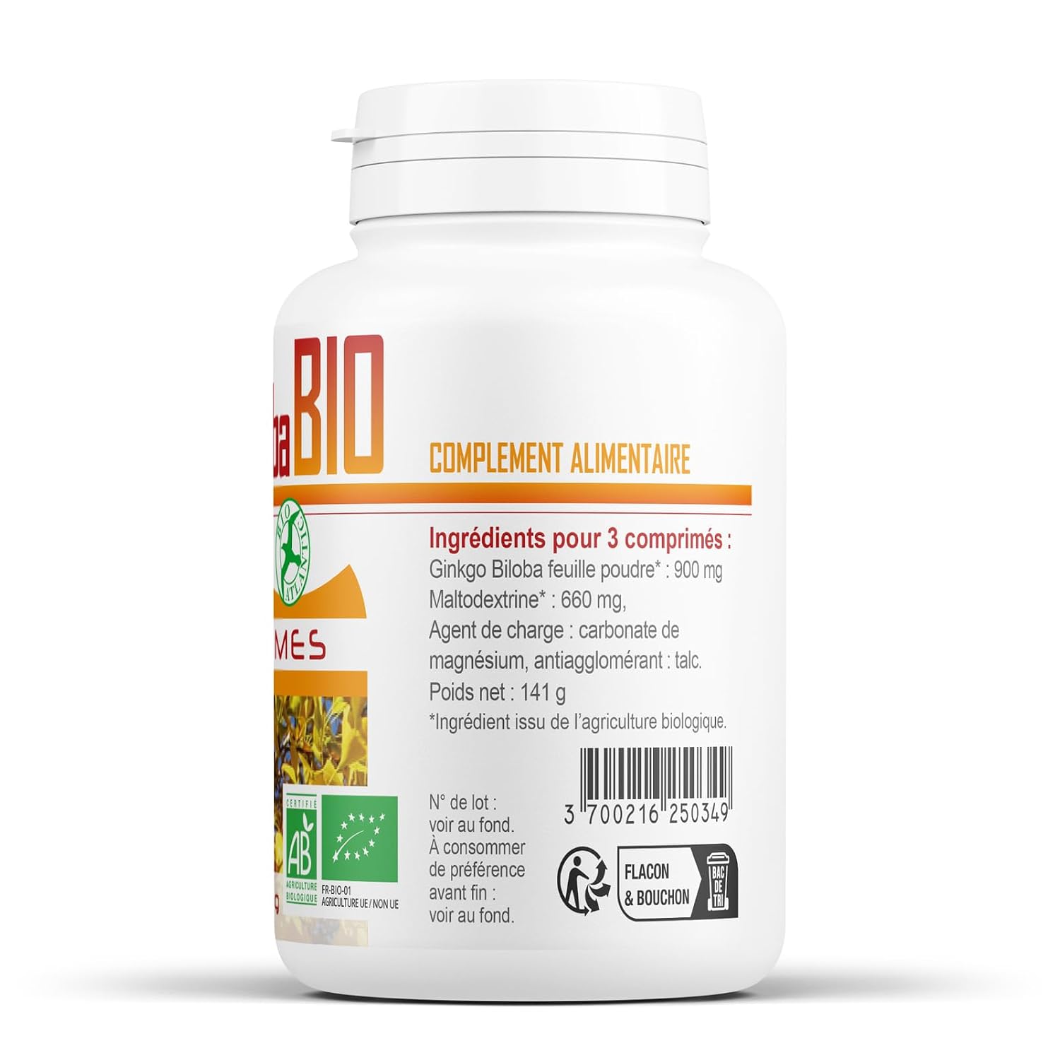 GINKGO BILOBA BIO — Comprimés 300 mg x200 – Image 3