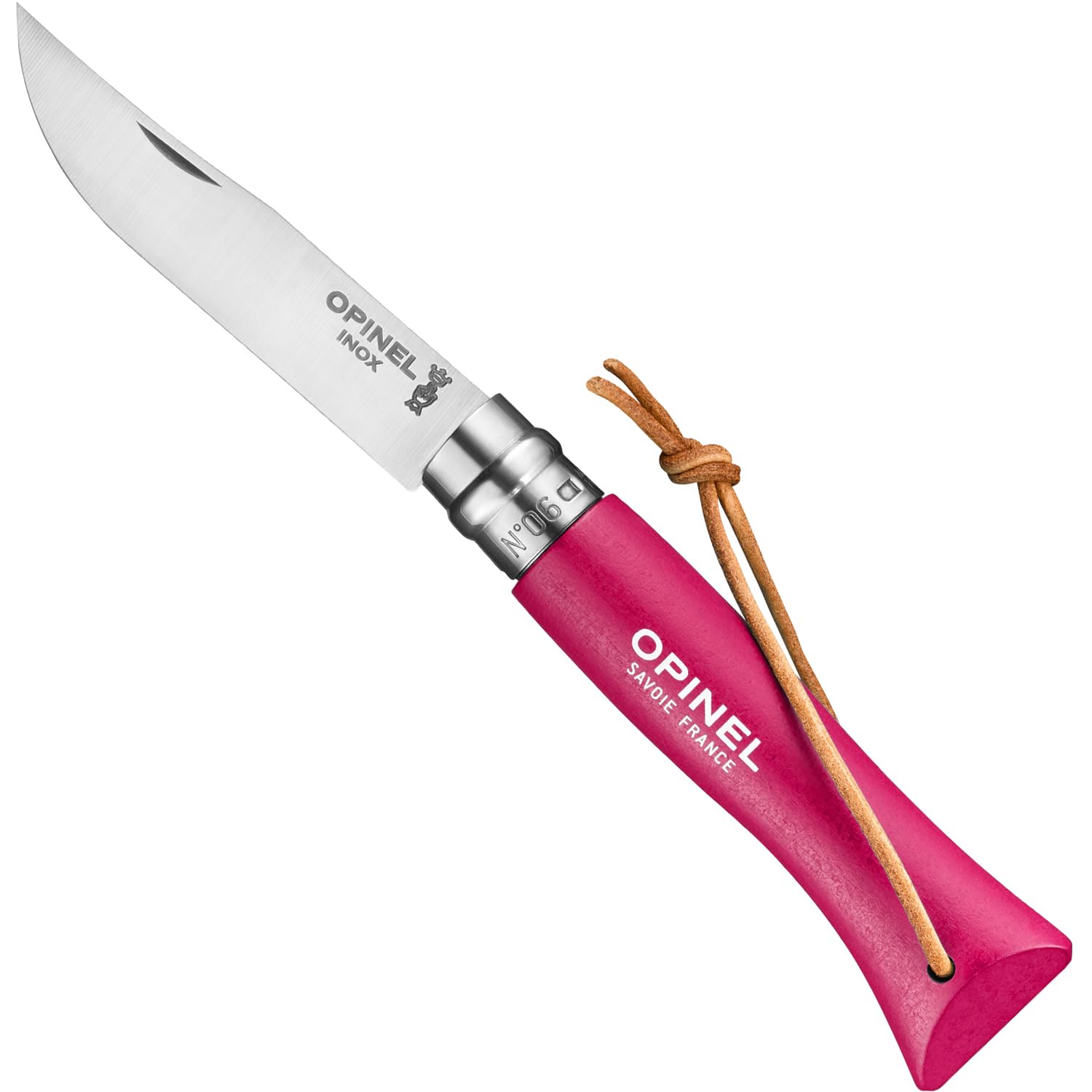 OPINEL N°06 — Couteau framboise avec lien cuir – Image 10