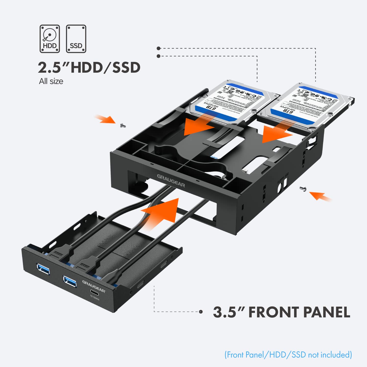 GRAUGEAR G-CV-235T525 — Cadre de montage 2x2,5" + 1x3,5 – Image 4