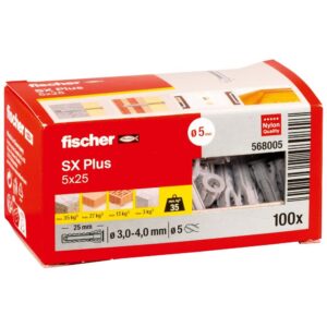 FISCHER SX Plus — Cheville nylon 5x25 boîte de 100