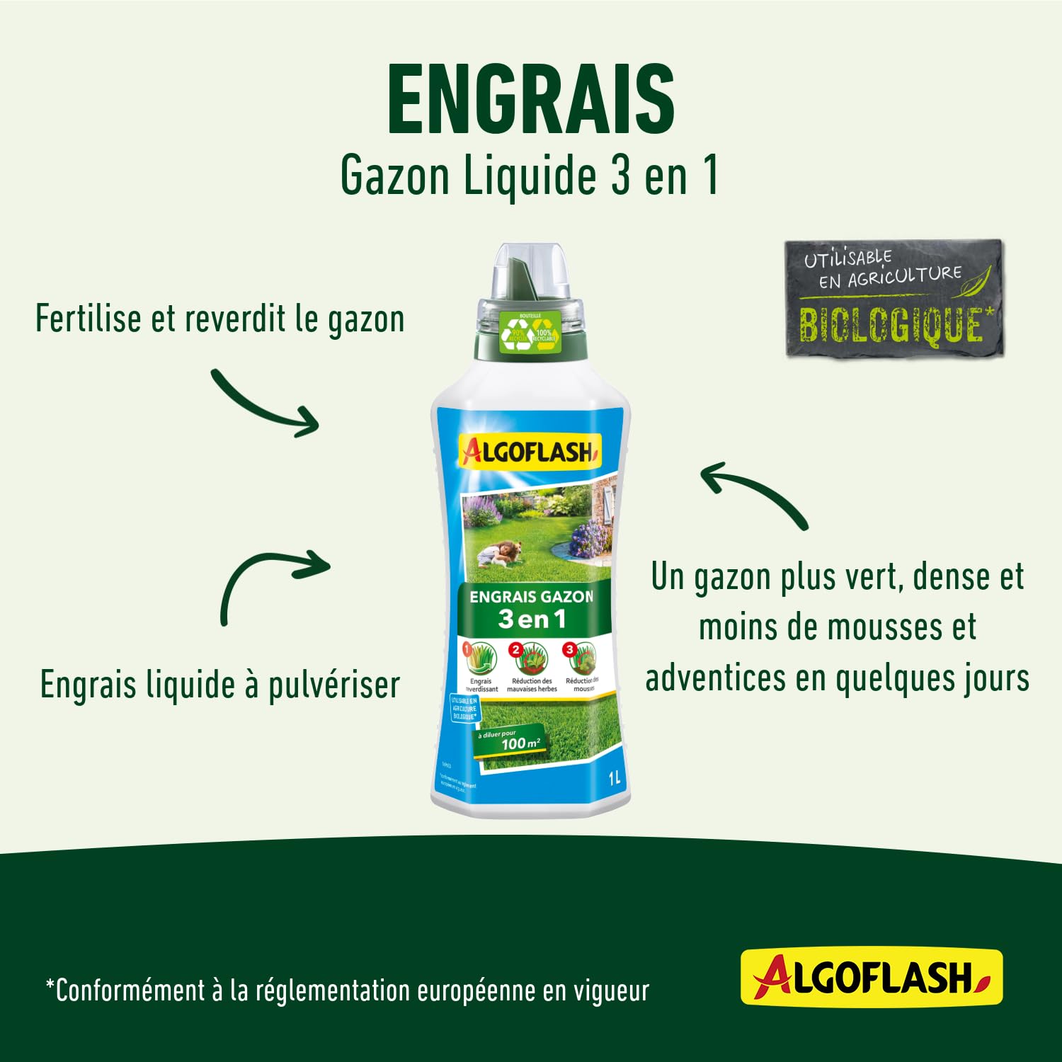ALGOFLASH — Engrais Liquide Gazon 3 Actions 1 L – Image 11