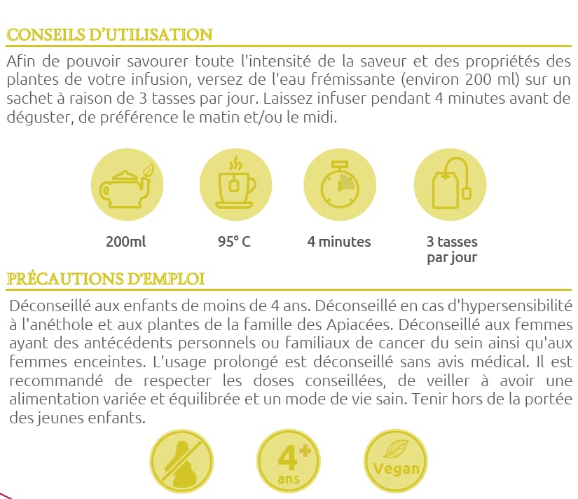 HERBESAN — Infusion Bio Fenouil Digestion Facile 20 sachets – Image 5