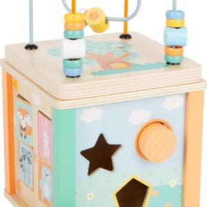 SMALL FOOT — Cube de motricité en bois pastel