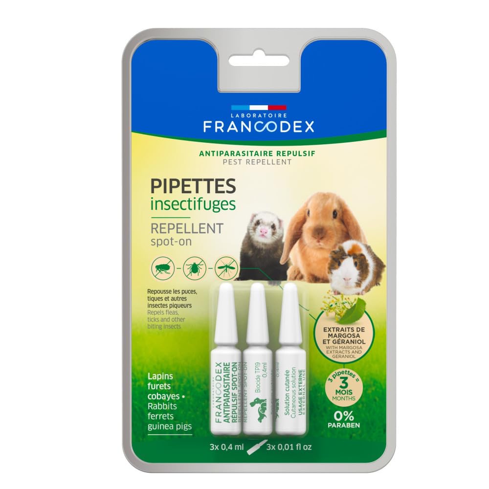 FRANCODEX Spoton — 3 Pipettes Insectifuges Grand Rongeur