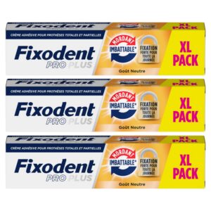 Fixodent Pro Plus Crème Adhésive Premium pour Prothèses Dentaires 60 g
